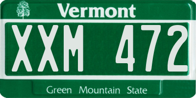 VT license plate XXM472