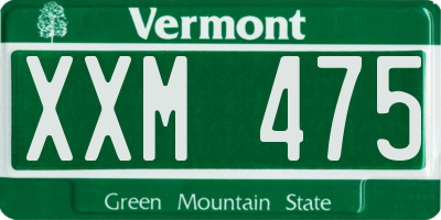VT license plate XXM475