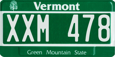 VT license plate XXM478