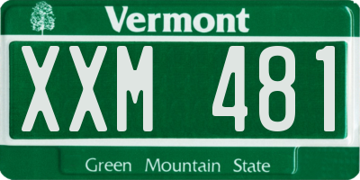 VT license plate XXM481