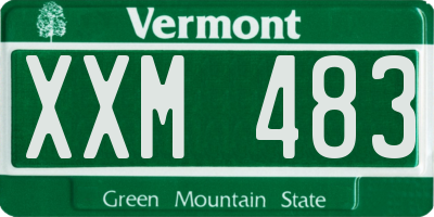 VT license plate XXM483