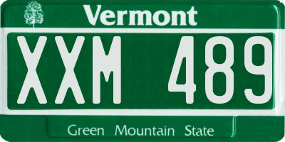 VT license plate XXM489
