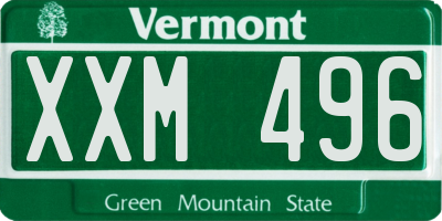 VT license plate XXM496