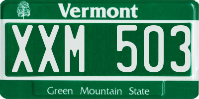 VT license plate XXM503