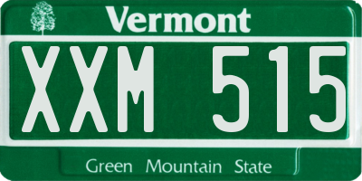 VT license plate XXM515