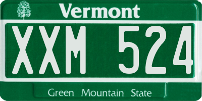 VT license plate XXM524