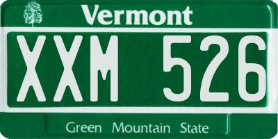VT license plate XXM526