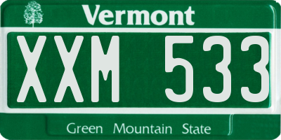 VT license plate XXM533