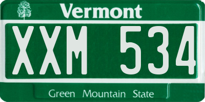 VT license plate XXM534
