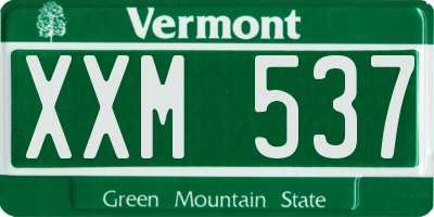 VT license plate XXM537