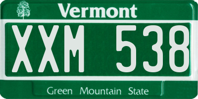 VT license plate XXM538