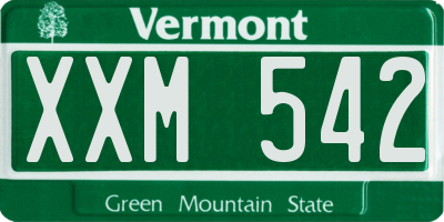 VT license plate XXM542