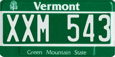 VT license plate XXM543