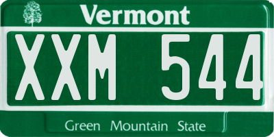 VT license plate XXM544
