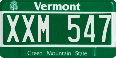 VT license plate XXM547