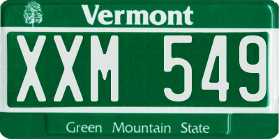 VT license plate XXM549