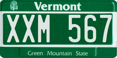 VT license plate XXM567