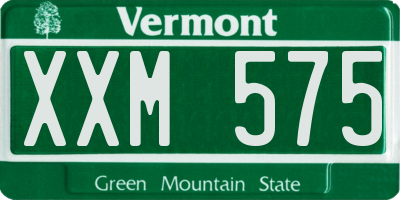VT license plate XXM575