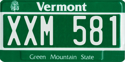 VT license plate XXM581