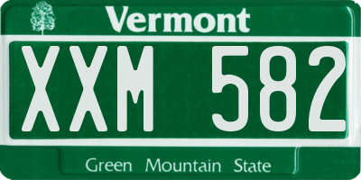 VT license plate XXM582