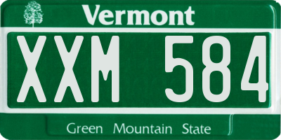 VT license plate XXM584