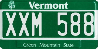 VT license plate XXM588