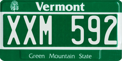 VT license plate XXM592