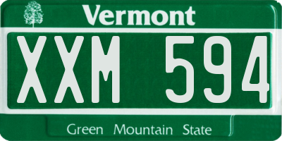 VT license plate XXM594