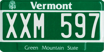 VT license plate XXM597