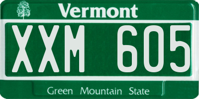 VT license plate XXM605