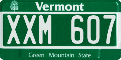 VT license plate XXM607