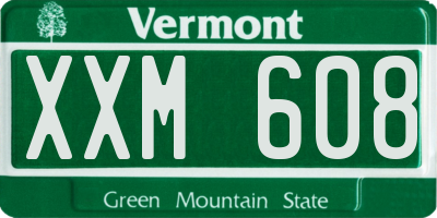 VT license plate XXM608