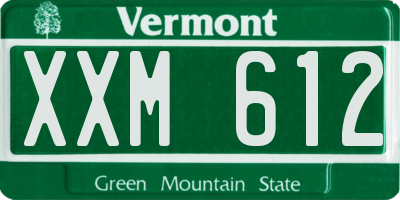 VT license plate XXM612