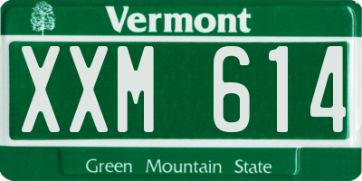 VT license plate XXM614
