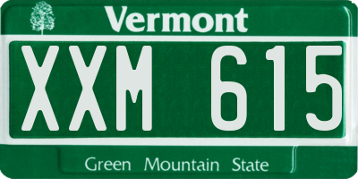 VT license plate XXM615