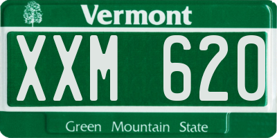 VT license plate XXM620