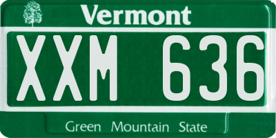 VT license plate XXM636