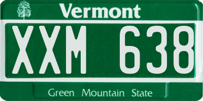 VT license plate XXM638