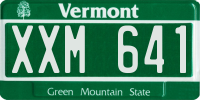 VT license plate XXM641