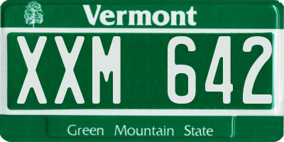 VT license plate XXM642
