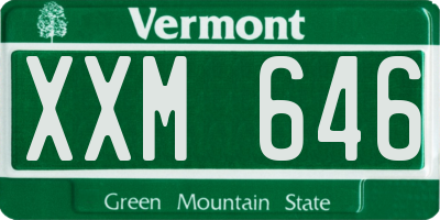 VT license plate XXM646