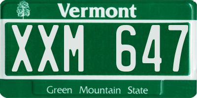 VT license plate XXM647