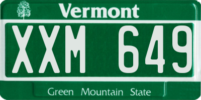 VT license plate XXM649