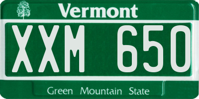 VT license plate XXM650