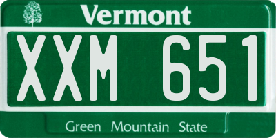 VT license plate XXM651