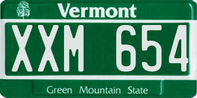 VT license plate XXM654