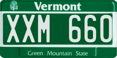 VT license plate XXM660