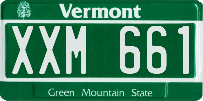 VT license plate XXM661