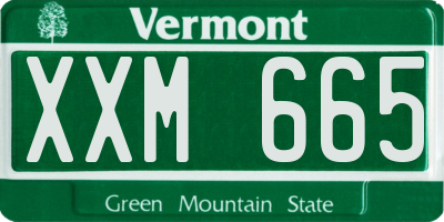 VT license plate XXM665