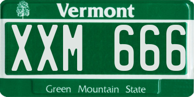 VT license plate XXM666